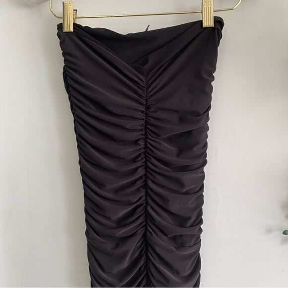 PLT BLACK RUCHED MIDI DRESS - Picture 8 of 10